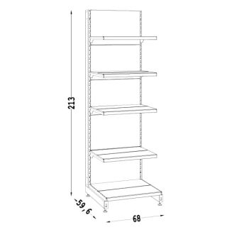 Regał sklepowy metalowy 210/60 cm - 3