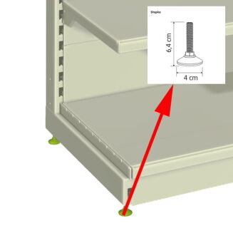 Stopka regulacyjna do nogi regału metalowego M10x45 - 4