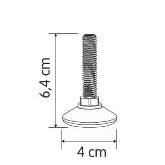 Stopka regulacyjna do nogi regału metalowego M10x45 - 2
