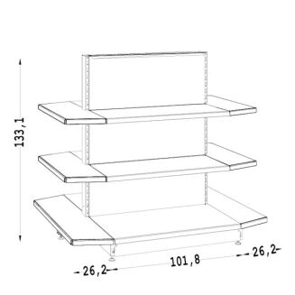 Gondola sklepowa z zakończeniem trapezowym obustronnym 130 - 3